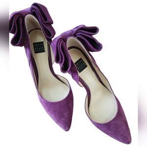 White House Black Market suede purple heels